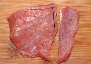 炒牛肉的正确切法有图，图解炒牛肉怎么切才正确