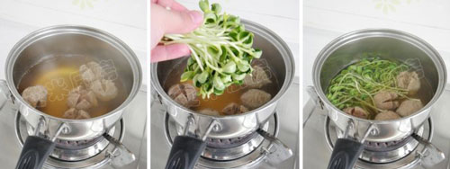 零厨艺的豆苗牛丸汤做法，豆苗牛丸汤怎么做