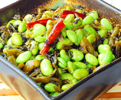 上海咸菜毛豆的做法，咸菜炒毛豆怎么做简单好吃
