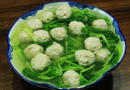 鸡毛菜肉圆汤的做法，上海鸡毛菜肉圆汤怎么做