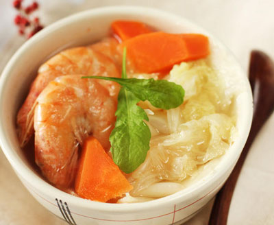 鲜虾煮白菜，简单鲜美的健康减肥菜