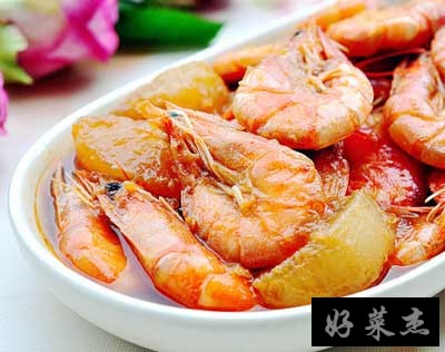 白萝卜焖大海虾，喝足海鲜味的白萝卜鲜到啥样